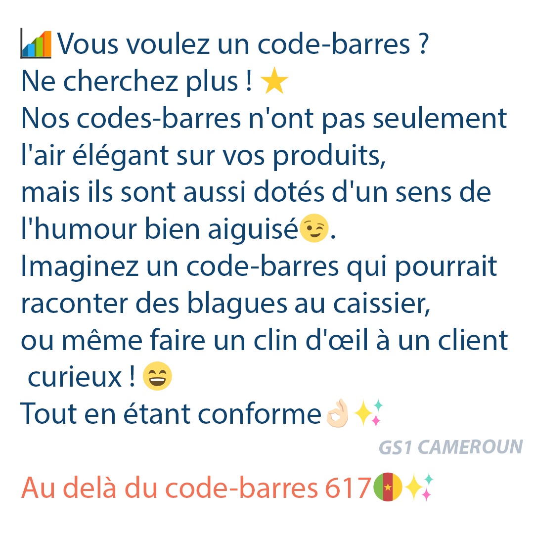 gs1_cameroun's tweet photo. Vous doutez encore😉😂
Venez prendre vos codes-barres dès maintenant !
#humour #rires #gs1 #codebarre #viralpost https://t.co/E0atV0mjXj