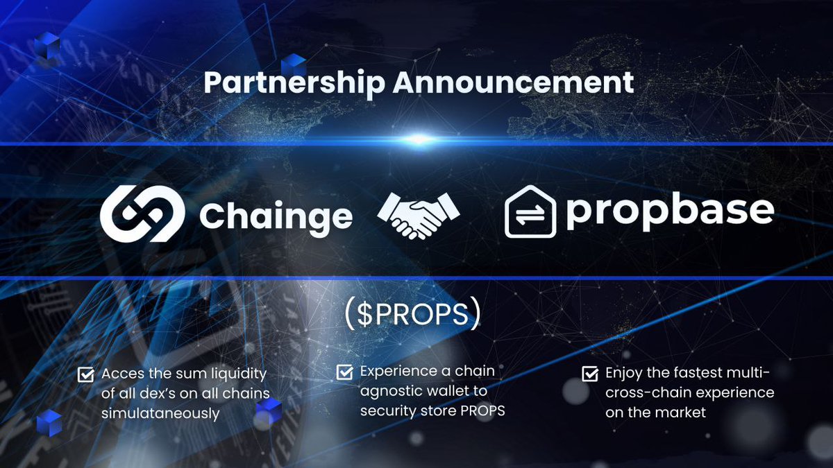 ChaingeFinance ( $CHNG ) x @PropbaseApp ( $PROPS ) Listing Partnership! 🤝  Thank you 🙏🙏🙏 to the $CHNG Team in a landmark integration as $PROPS  continues to expand. The team at $CHNG