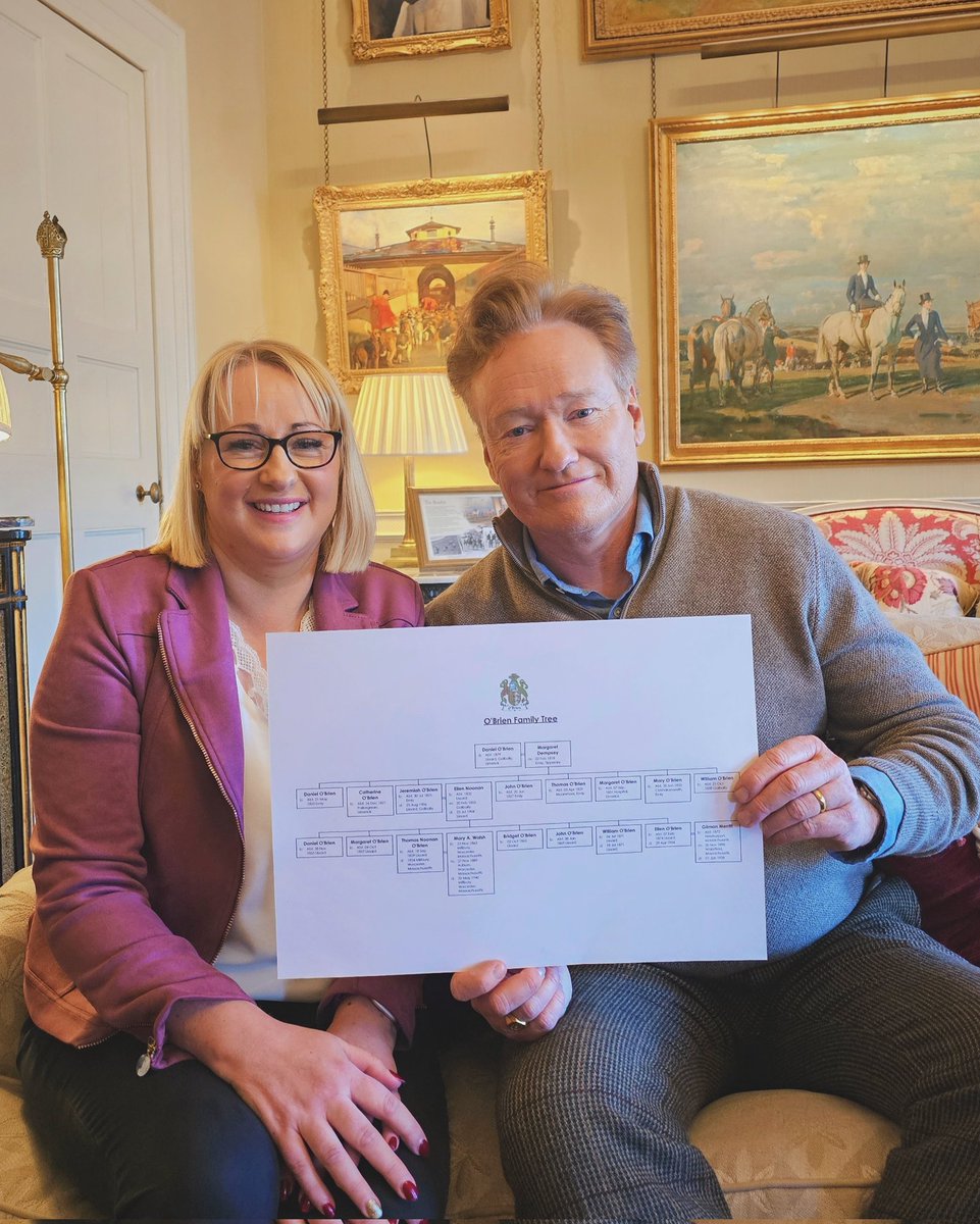 ConanOBrien's tweet photo. Just researched my heritage with a top genealogist. Turns out O'Brien is an Italian name. https://t.co/7744R3EzfY