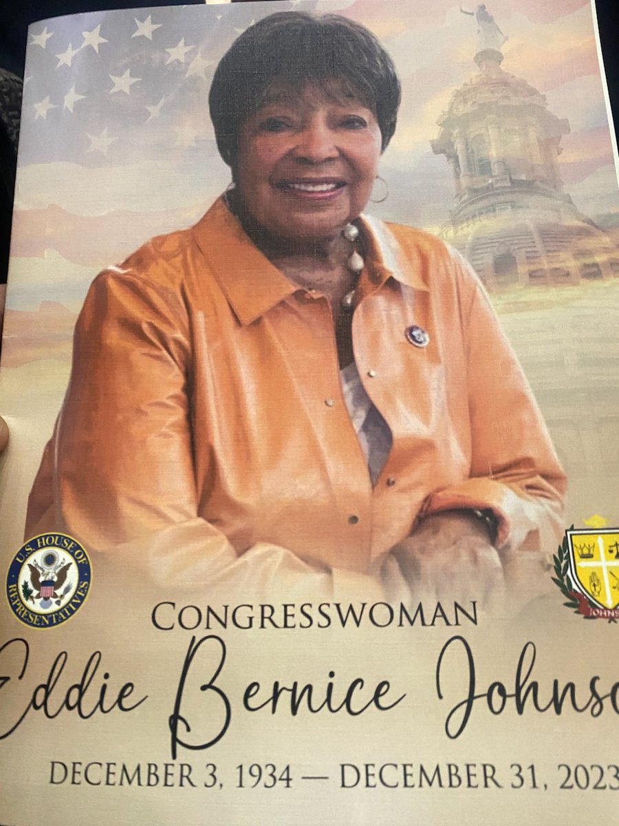 What a beautiful Wake Service for the Honorable Eddie Bernice Johnson. Lauded and applauded by many for her dedication and service. #txlege #EBJ #eddiebernicejohnson