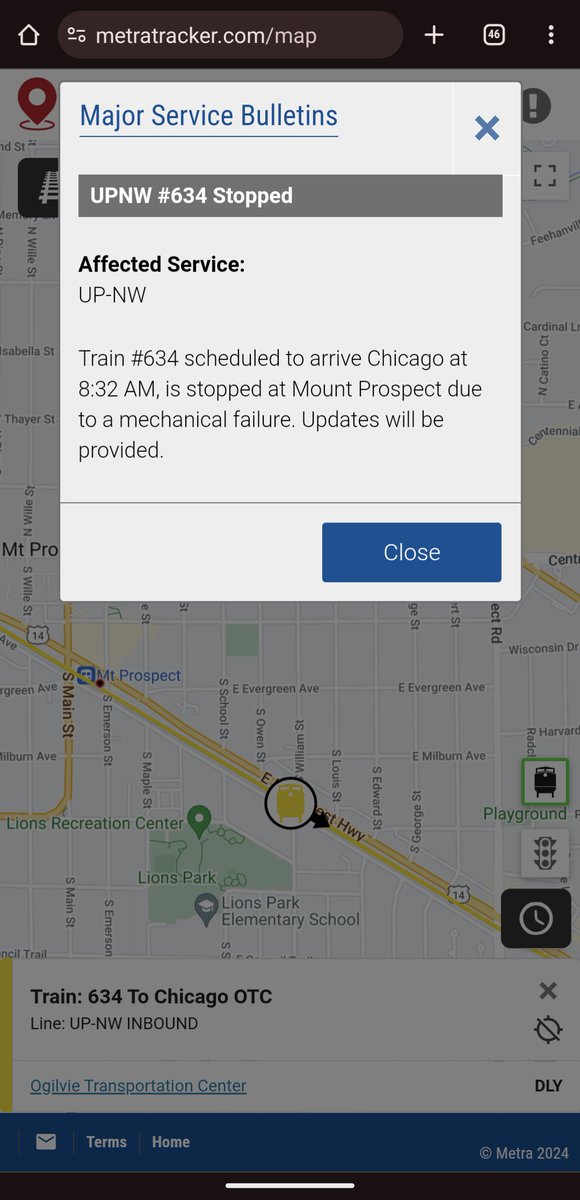 cjaysmith's tweet photo. @metraUPNW updates? 🤪 I know it just happened. Thanks...ohhh track obstruction? https://t.co/OXOu85gHJh
