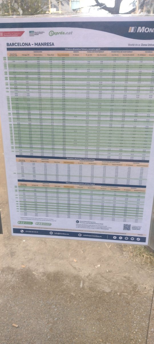 unjoanqualsevol's tweet photo. Una novetat del 2024 és que @monbusinfo #monbusfail ha actualitzat horaris de la línia #e22. Els ha penjat en les parades i ha posat un enllaç per a consultar-los en temps real. Bé, però necessita millorar. https://t.co/vJpbsyHVft