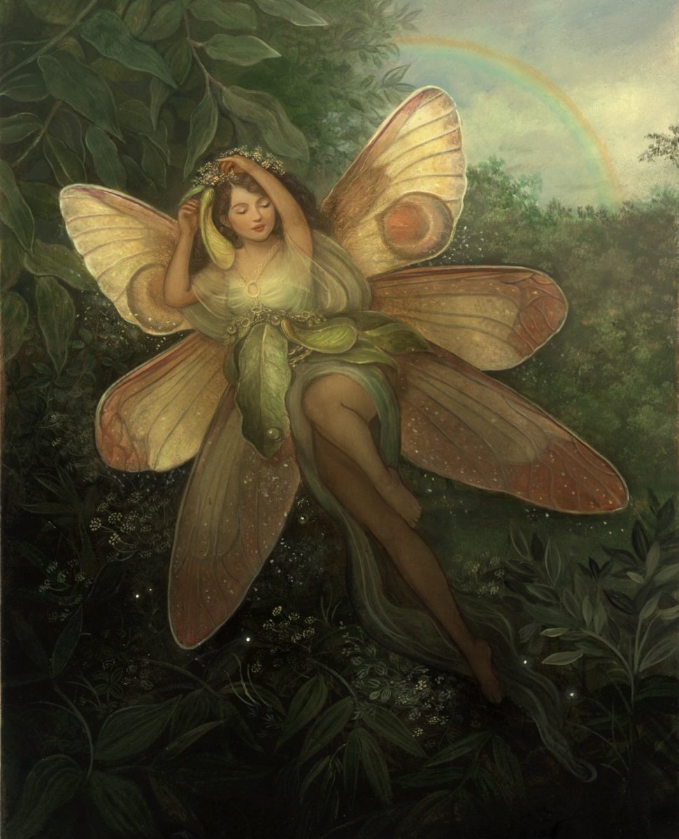 In Greek mythology, Iris is the goddess of the rainbow. She is depicted as  a beautiful young maiden, with wings that allow her to fly quickly through  the sky as a messenger, image size:971x1200