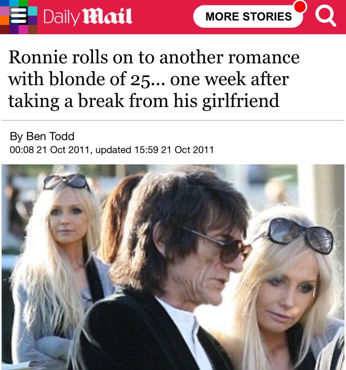 daddyhope's tweet image. Western media outlets like Daily Mail lied that Sadio Mané married a 19 year old lady.

When a 63 year old washed up rock star like Ronnie Wood is dating a 19 year old woman, she is blissfully refereed to as his lover by the same newspaper.

But when a 31 year old wealthy Muslim…