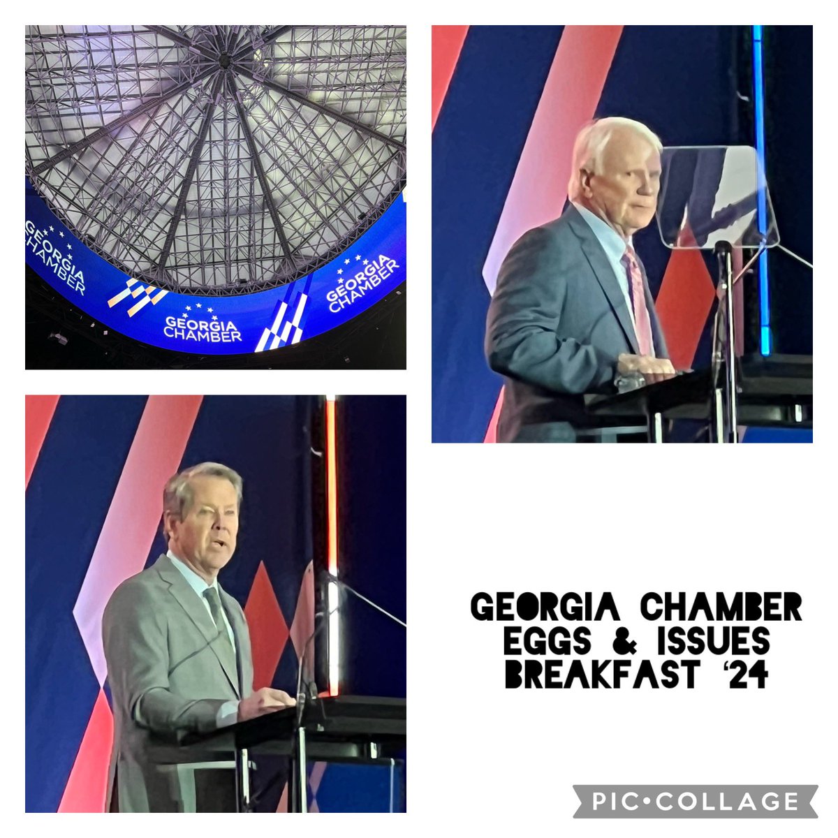 Kevin_Curtin's tweet photo. Great to hear from @GovKemp @LtGovJonesGA & @JonBurnsGA at the GA Chamber breakfast this morning. More growth on the horizon! #EggsIssues24 #gapol https://t.co/Vp3zMkh9JF
