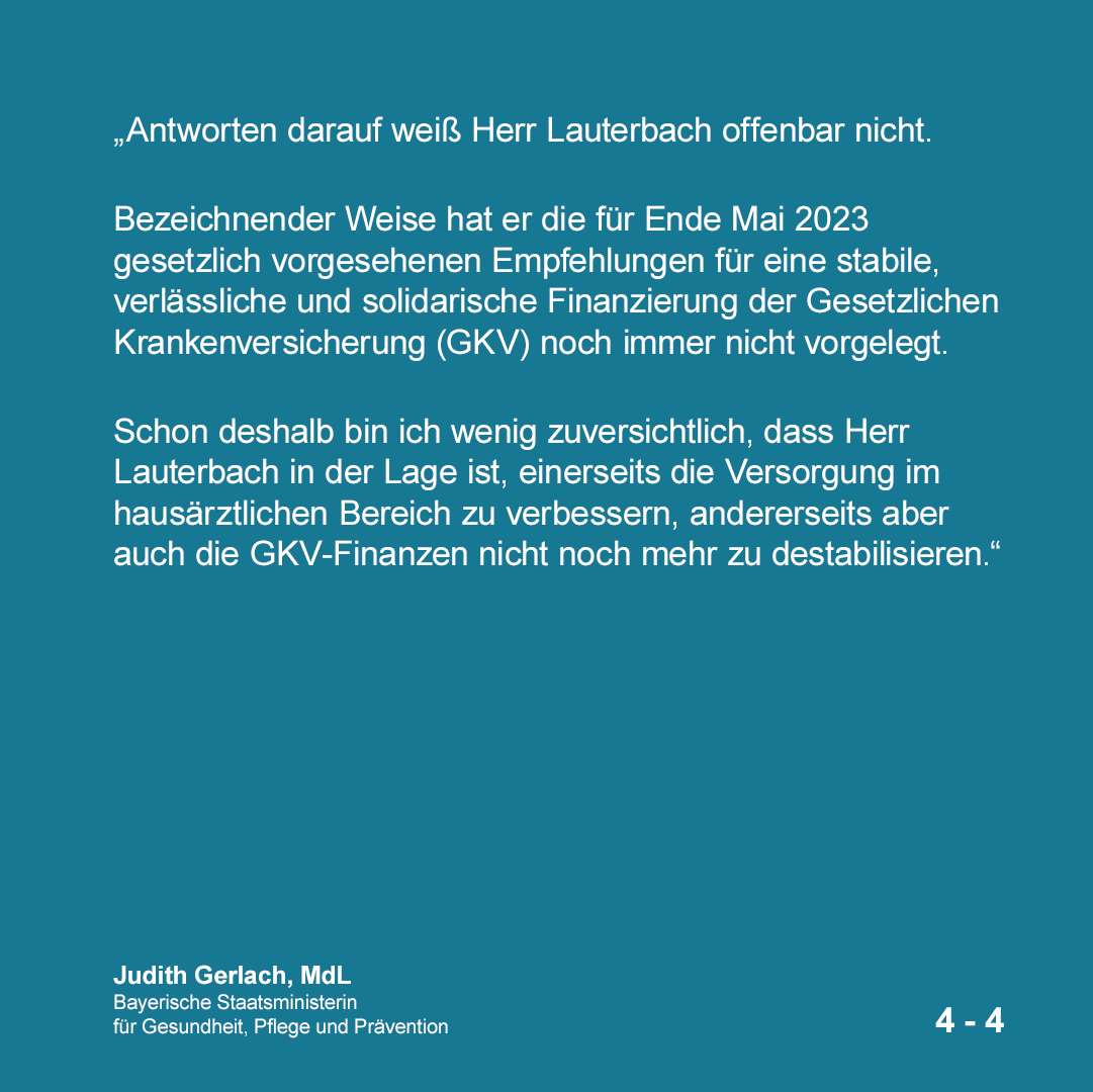 Bayerns Gesundheitsministerin Judith Gerlach hat die Vorschläge von Bundesgesundheitsminister Lauterbach für die Hausärzte als Beruhigungspillen kritisiert. #hausärzte #bürokratie #gesundheit