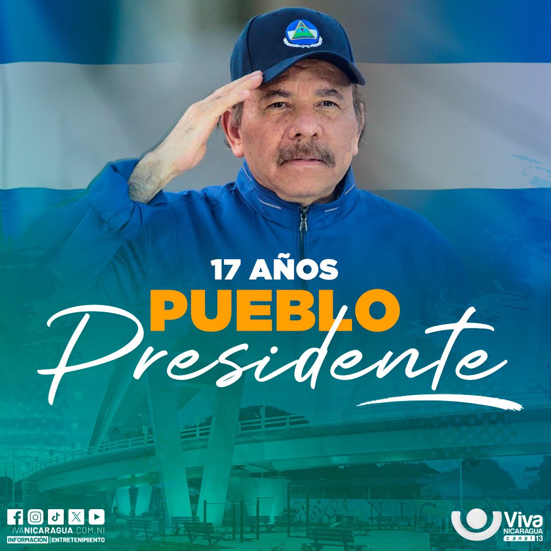 🇳🇮 Hace 17 años, Nicaragua volvía a hacer historia al retomar el Gobierno el Frente Sandinista de Liberación Nacional (FSLN), presidido por el Comandante Daniel Ortega Saavedra y el Pueblo Presidente ❤️🖤 #MasVictoriasMasBienestar