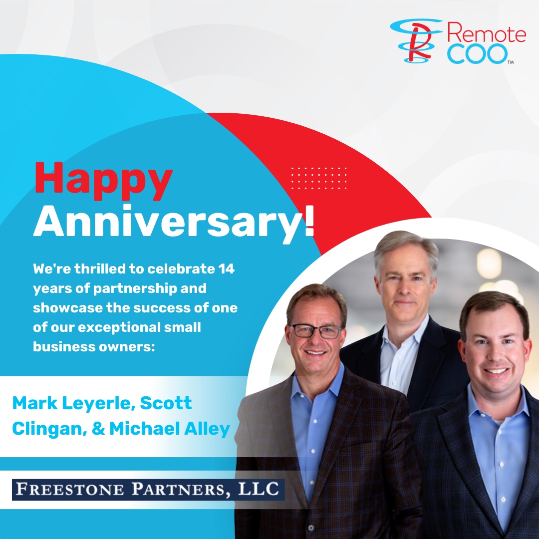 RemoteCOO's tweet photo. Happy 14th Clientversary to Freestone Partners! 

As our longest standing client, we are honored to partner with this Houston-based private equity firm that seeks to invest in and support middle market businesses. 

#remotecoo #clients #freestonepartners #privateequity https://t.co/cL7OIpPeCB