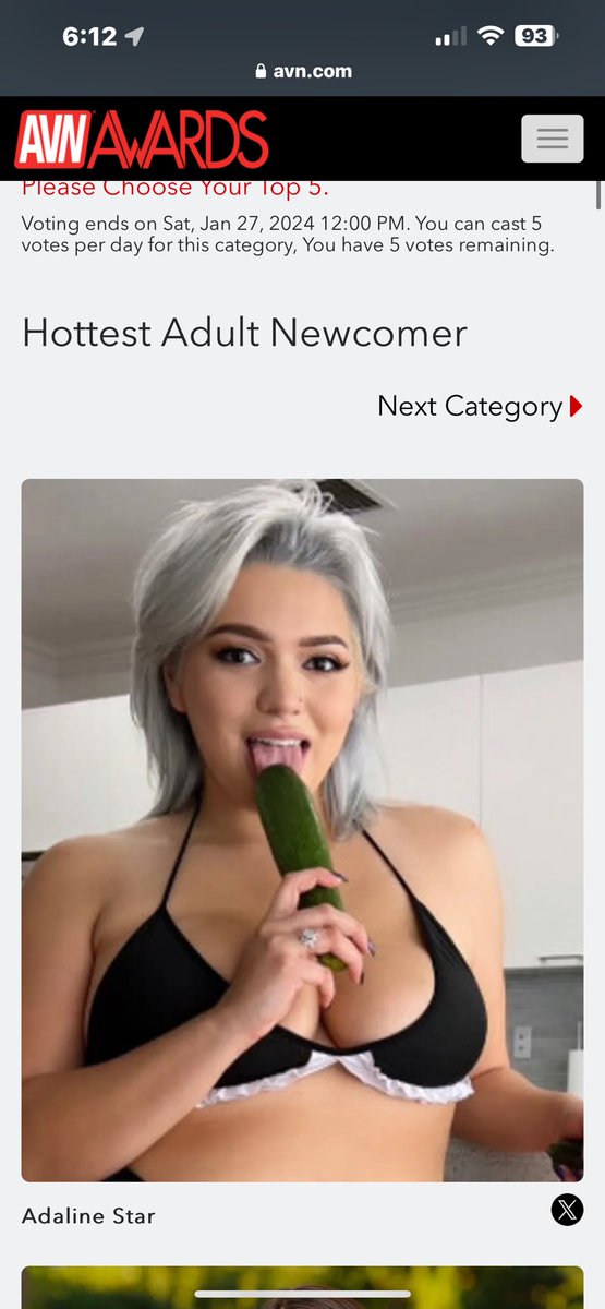 HELL YEAH BABY WE DID IT!! 🥳 We landed an AVN Fan Award Nomination! Last year it was favorite cam girl, THIS YEAR, HOTTEST NEWCOMER 🙏🏼 Vote for me here! ⬇️ avn.com/awards/voting/… @TheRubPR