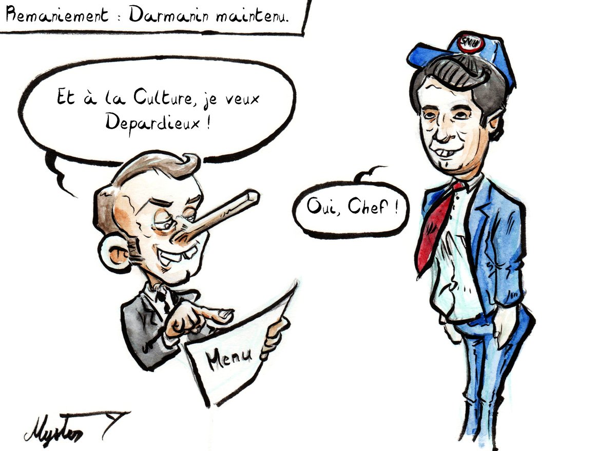 mysterty's tweet photo. Salut les fifou⋅es,
Vous êtes prêts pour le gouvernement des ordures ?
___
source : https://t.co/7TrtTTcABQ
#Remaniement #Macron #Attal #Darmanin #Depardieux #Violeurs #BalanceTonPorc #Actu #Dessin #Draw #Humour #Lol #art #pentelbrushpen #Aquacolor #Ink #Draw #Dessin #BD #Manga https://t.co/uvPYhqKsKs