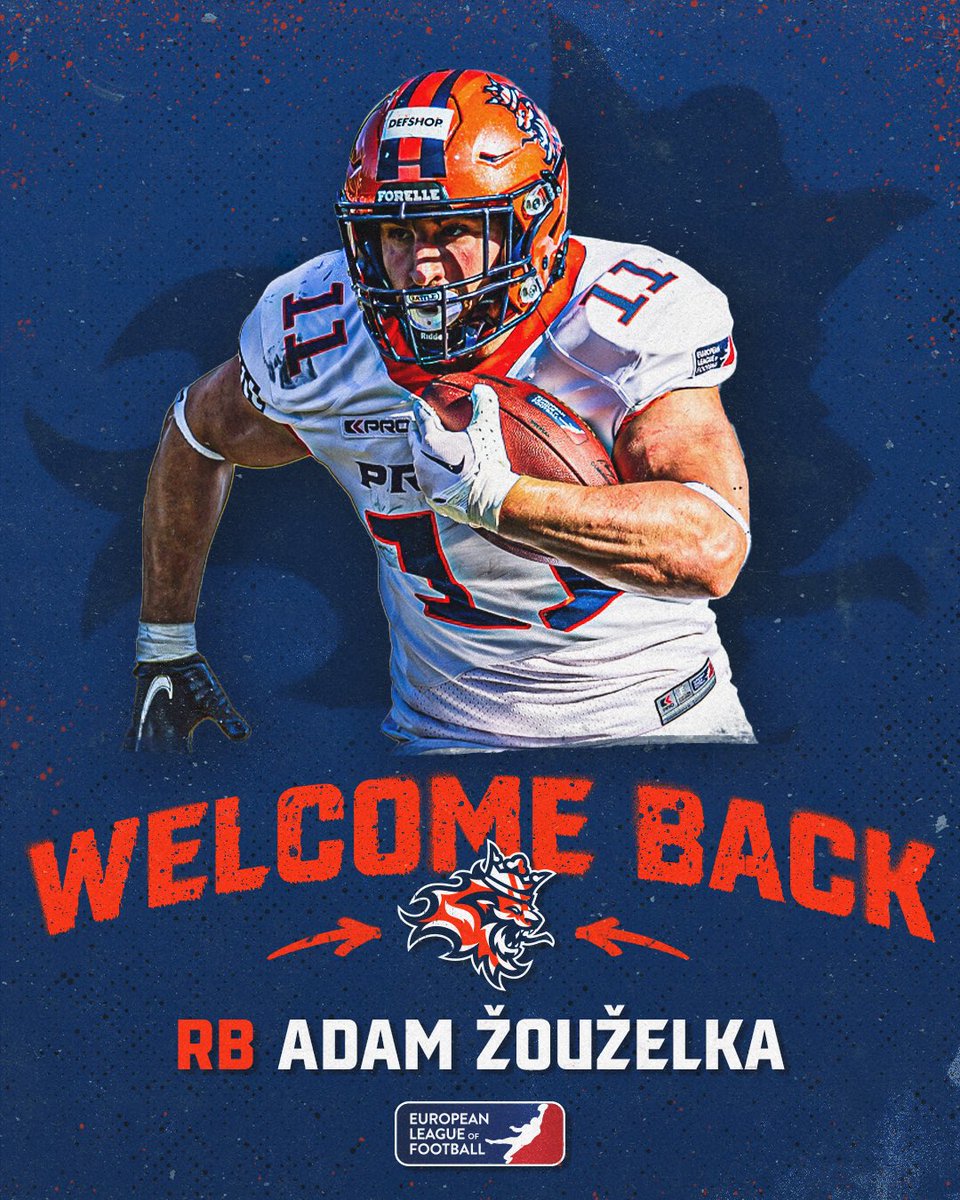 🚂 Adam Žouželka, 'The Express from Šumperk,' is back on track with the Prague Lions! Despite being limited to just seven games, he showcased his skills and talents, earning him a nomination for Offensive Rookie of the Year! 🌟 Adam, welcome back aboard 🫡 #UnleashTheLion