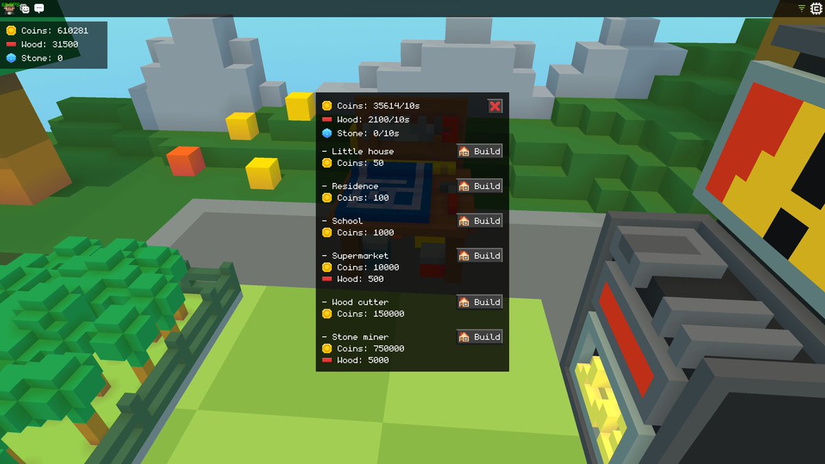 aduermael's tweet image. Wow, look at this cool city-builder made with @cubzh_. ✨
Built in 3 days by @this_mathh (code) &amp;amp; @drouethug (art). Thanks for publishing it on GitHub, give them stars! ⭐️⭐️⭐️
github.com/TekMath/CityTy…