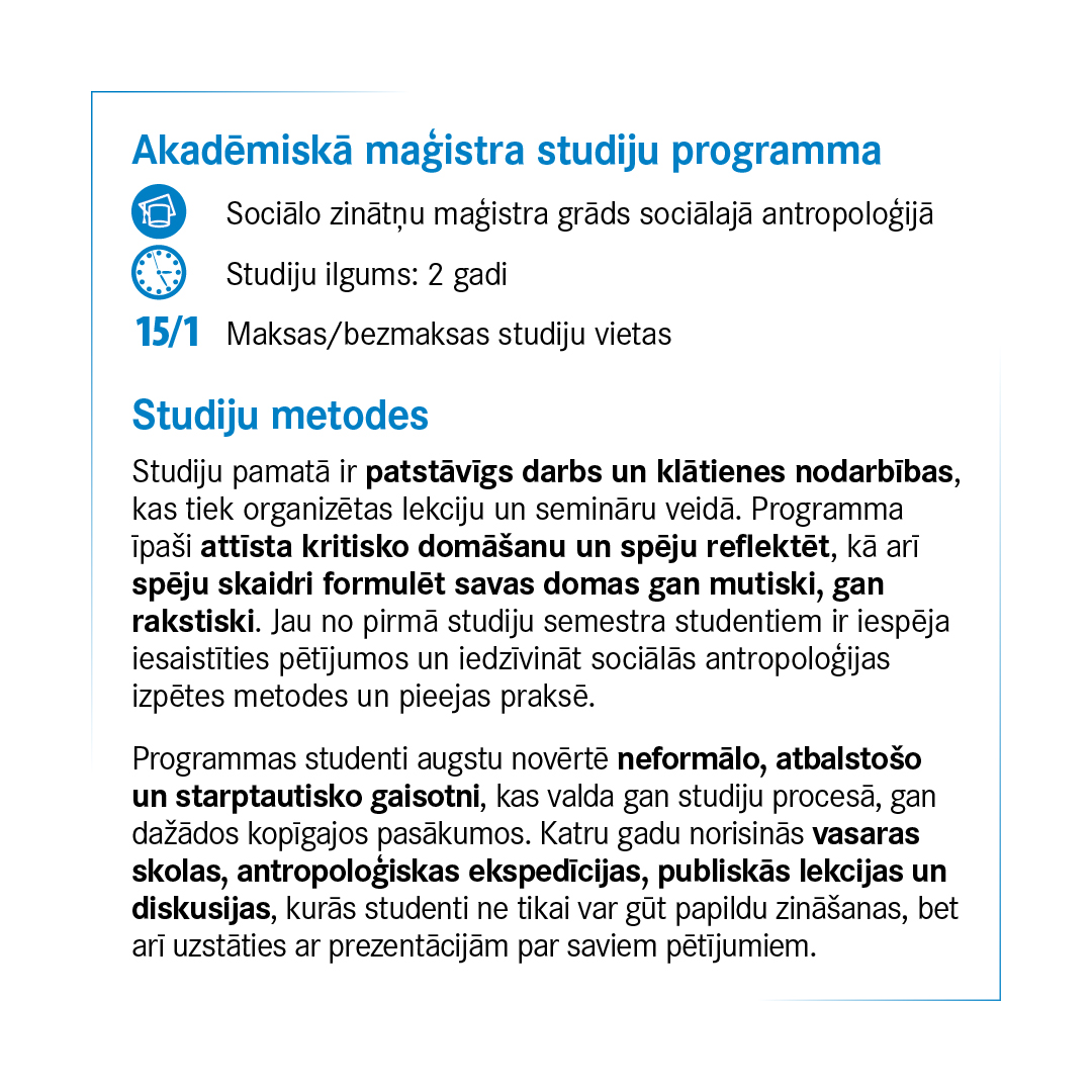 antropologija's tweet photo. Vēl tikai viena nedēļa, lai pagūtu pieteikties maģistra studiju programmā SOCIĀLĀ ANTROPOLOĢIJA! https://t.co/ZOlr1Lawpa