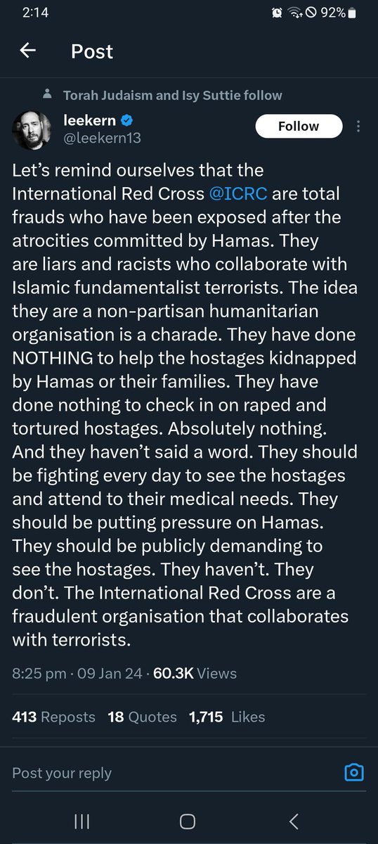 I see the Red Cross are antisemitic today,
     Surely even an Israeli Bot would know that since 1906 at the insistence of the Ottomans it is the Red Cresent in Muslim countries. 

   Perhaps they are afraid their ambulance will be mistaken for a Palestinian one and "hellfired"