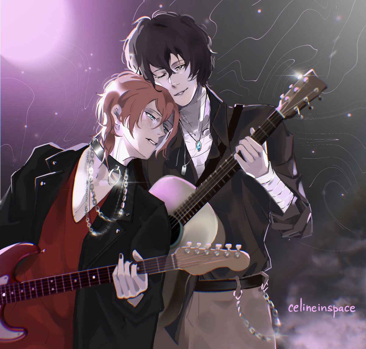 baby we both know that the nights were mainly made for saying things that you can't say tomorrow day 🎸band!au #文豪ストレイドッグス #文スト #bungoustraydogs #bsd #soukoku #双黑 #太中