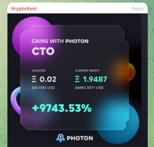The next 100x is right around the corner.

Incredible gains shared by a Photon trader catching these gems early on our New Pairs + Trending page.

The fastest audit results + 1-click Quick buy🥳

More to come in January to bring our users even more ways to profit💰