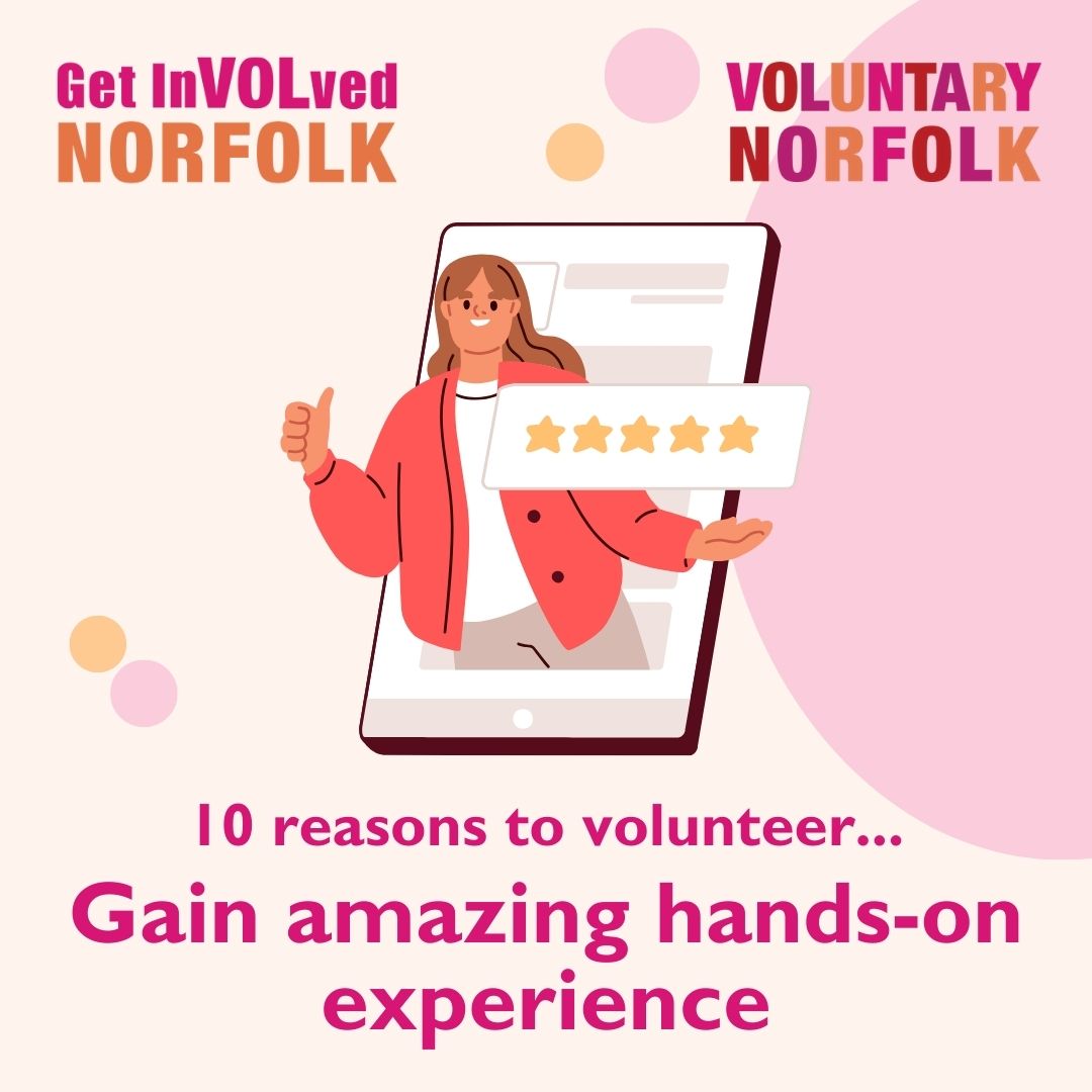 📢Another great reason to volunteer... 🌟Gain amazing hands-on experience 🤝Volunteering is an opportunity to learn new skills and gain valuable experiences. 🔍There are lots of wonderful opportunities to have amazing experiences with Voluntary Norfolk: voluntarynorfolk.org.uk/register-to-vo…