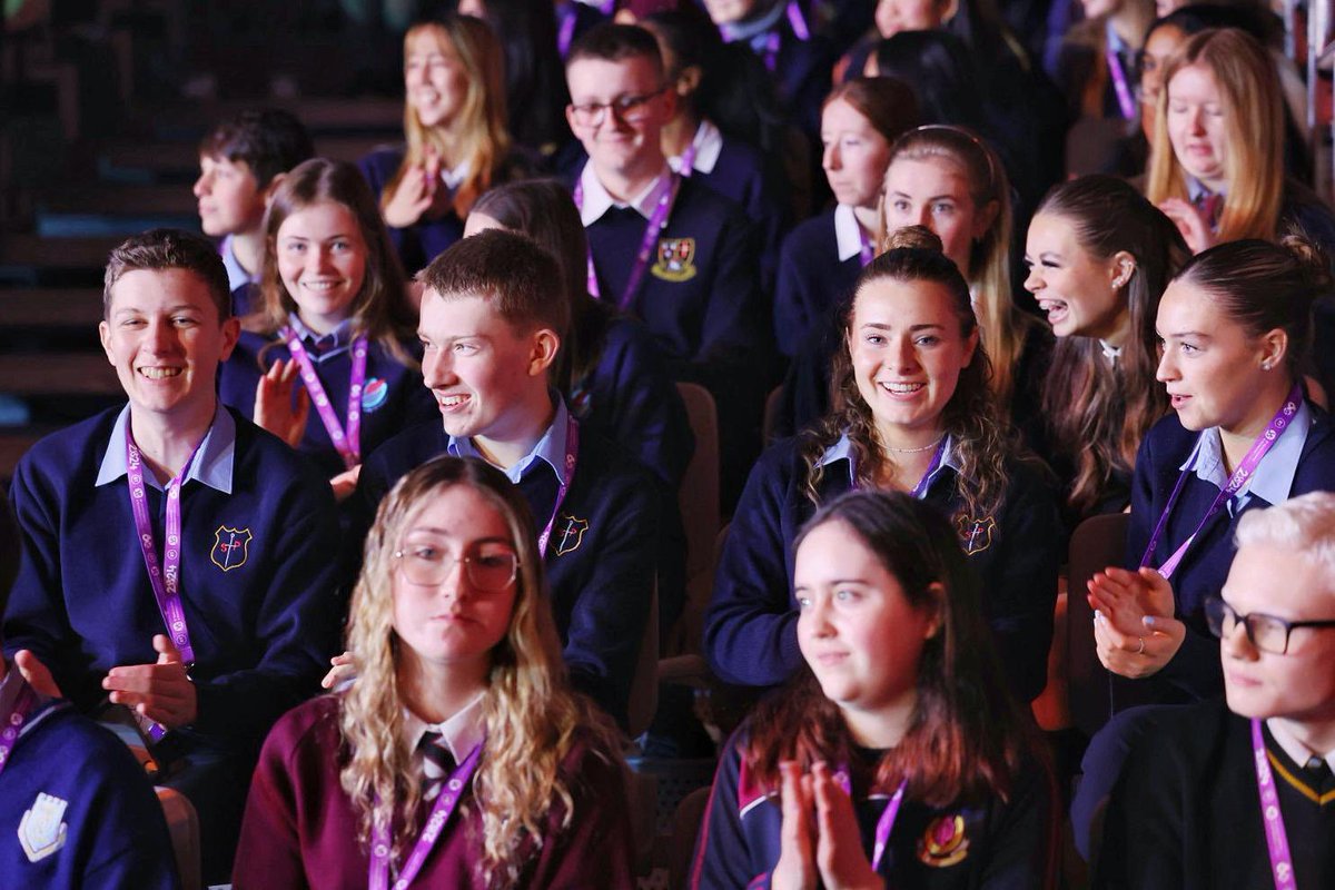StripeYSTE's tweet photo. A whole lot of smiles and excitement here at the Opening Ceremony of the 60th BT Young Scientist &amp; Technilogy Exhbition! 

#BTYSTE #BTYSTE2024 #STEM #science https://t.co/dzIuQvajd3
