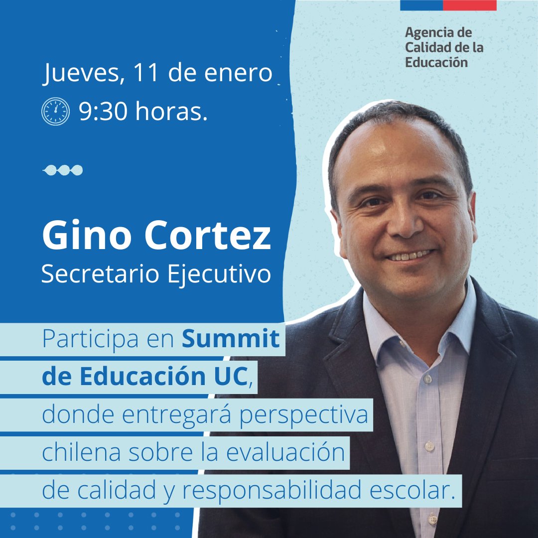 Mañana, conéctate a #SummitUC2024 donde nuestro secretario ejecutivo comenta la conferencia “Enfrentando las expectativas de desempeño escolar: Variaciones en las acciones de directores(as) a las demandas de rendición de cuentas”.
Ingresa a summiteducacion.uc.cl