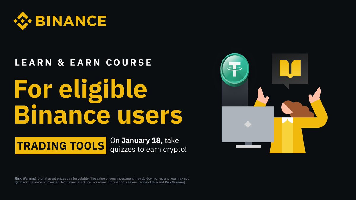 Binance Africa (@binanceafrica) on Twitter photo Welcome to the 2024 #Binance Learn & Earn challenge series. β¨
Explore #Binance Trading Tools & stand a chance to share up to $1000 in USDT token vouchers.
To enter:
πΈRT & Follow <a href="/BinanceAfrica/">Binance Africa</a>
πΈRT every #MyTradingTools post shared daily
πΈParticipate in the final Quiz on Jan Welcome to the 2024 #Binance Learn & Earn challenge series. β¨
Explore #Binance Trading Tools & stand a chance to share up to $1000 in USDT token vouchers.
To enter:
πΈRT & Follow <a href="/BinanceAfrica/">Binance Africa</a>
πΈRT every #MyTradingTools post shared daily
πΈParticipate in the final Quiz on Jan