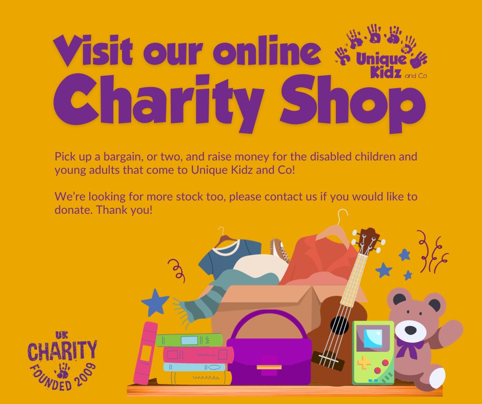 Check out Unique Kidz and Co's eBay shop! 
ebay.co.uk/usr/uniquekidz…
Every purchase supports disabled children and young adults. Help make a difference and find the perfect new-to-you item today! #ShopForACause #UniqueGifts #EmpoweringKids #DisabilityAwareness.