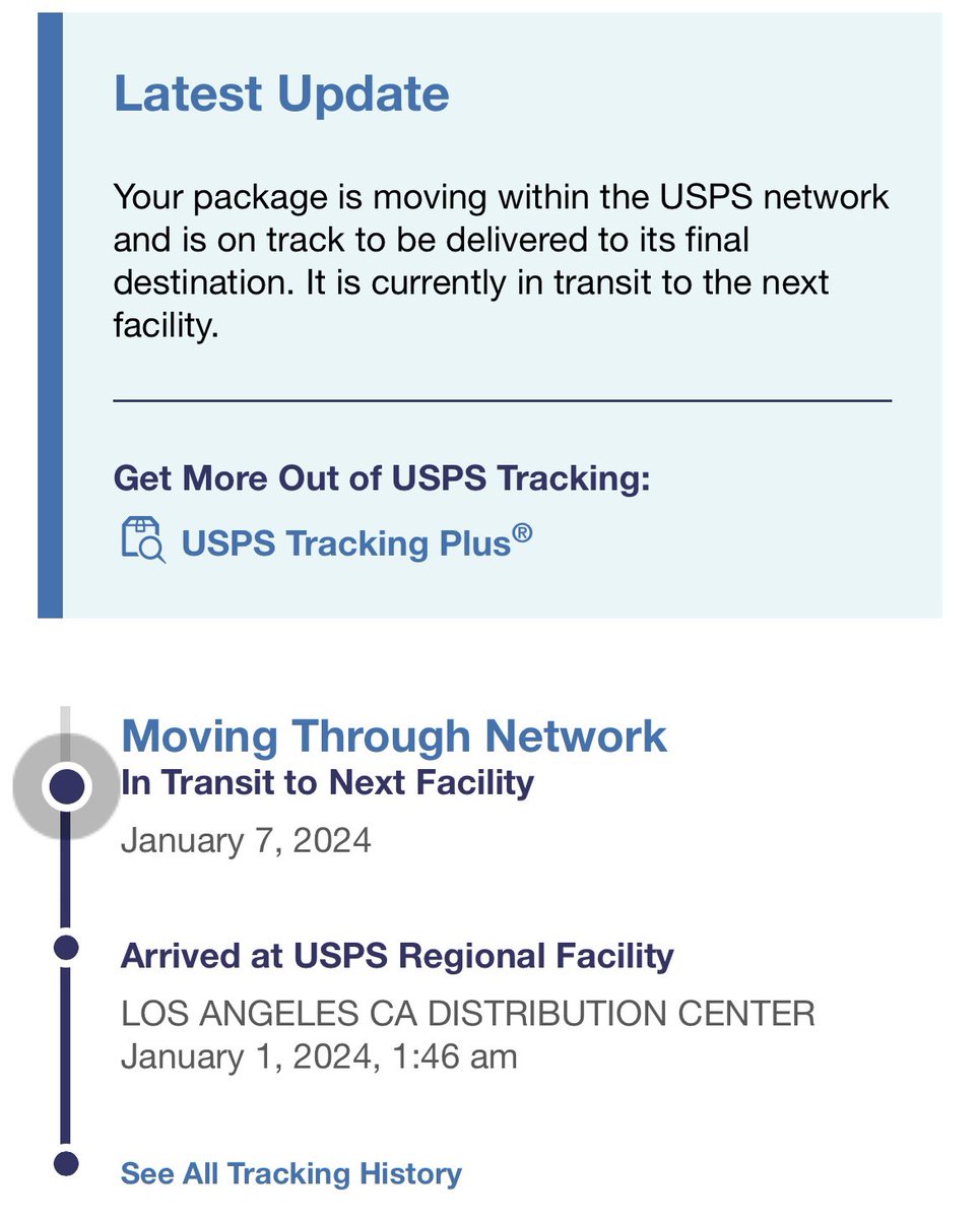 silverwolfalex's tweet photo. @USPSHelp 9 days now…stuck in transit with no updates! 😞 US to the UK… https://t.co/dccQxMbV0I