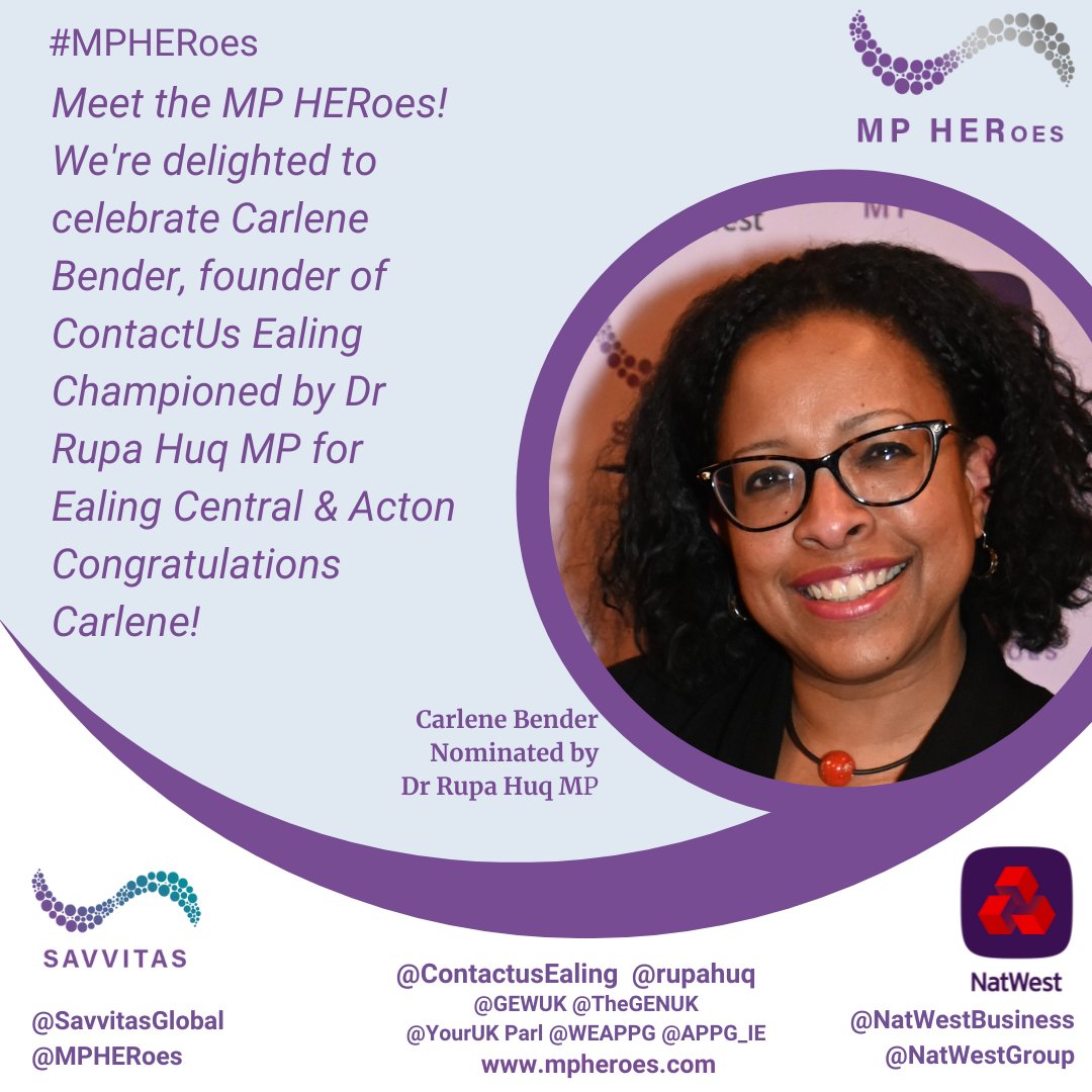Meet the MP HERoes! Carlene Bender of Contactus Ealing is Championed by Dr Rupa Huq MP for Ealing Central & Acton @ContactusEaling @rupahuq @EalingBizExpo @_EalingNews @NatWestBusiness @SavvitasGlobal @GEWUK @YourUKParl @TheHouseMag #RoleModels #FemaleFounders