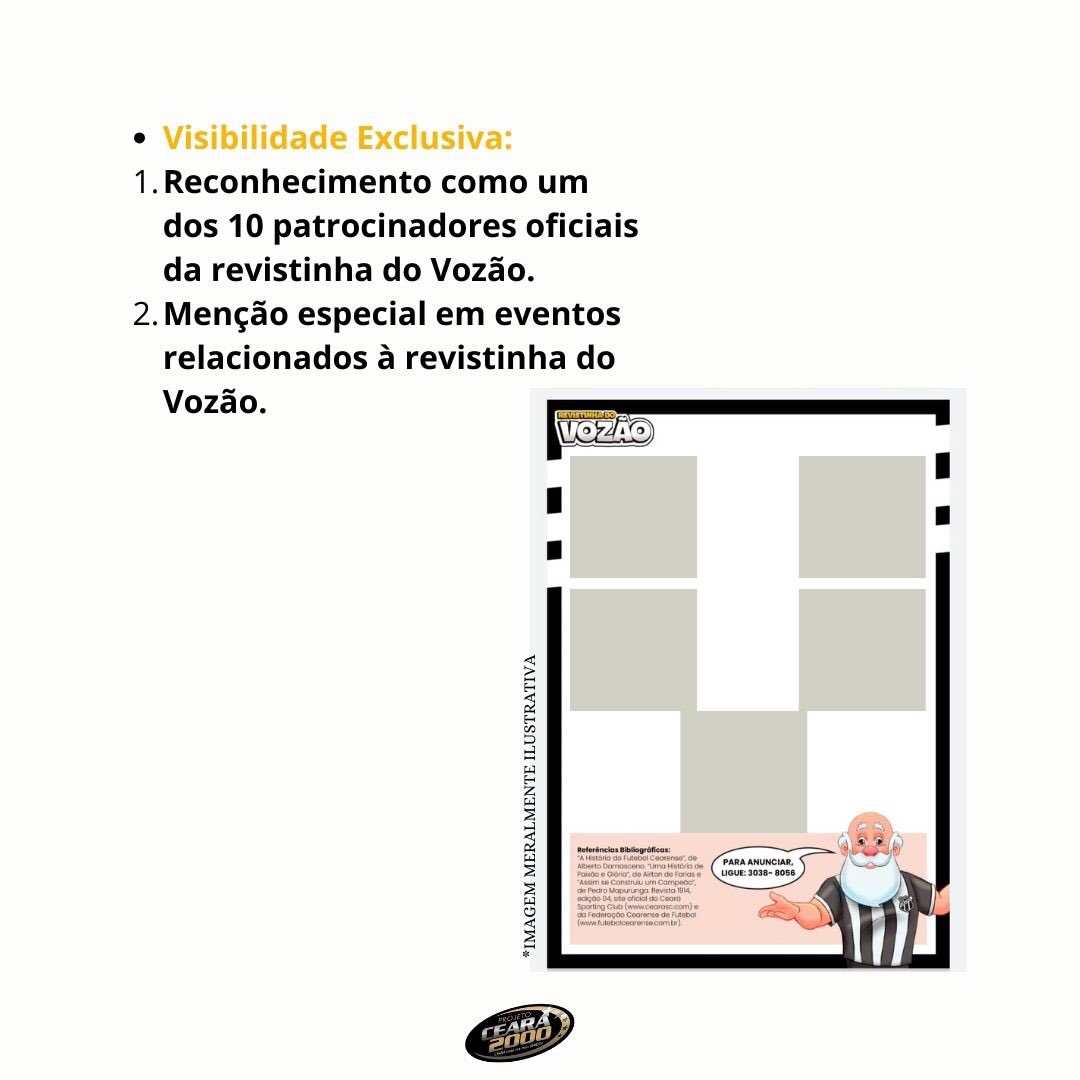 pc2000_'s tweet photo. Saudações Alvinegras! 🏁
Seja um patrocinador da Revistinha do Vozão e garanta vantagens exclusivas para sua marca! https://t.co/RrKh7nF7Ew