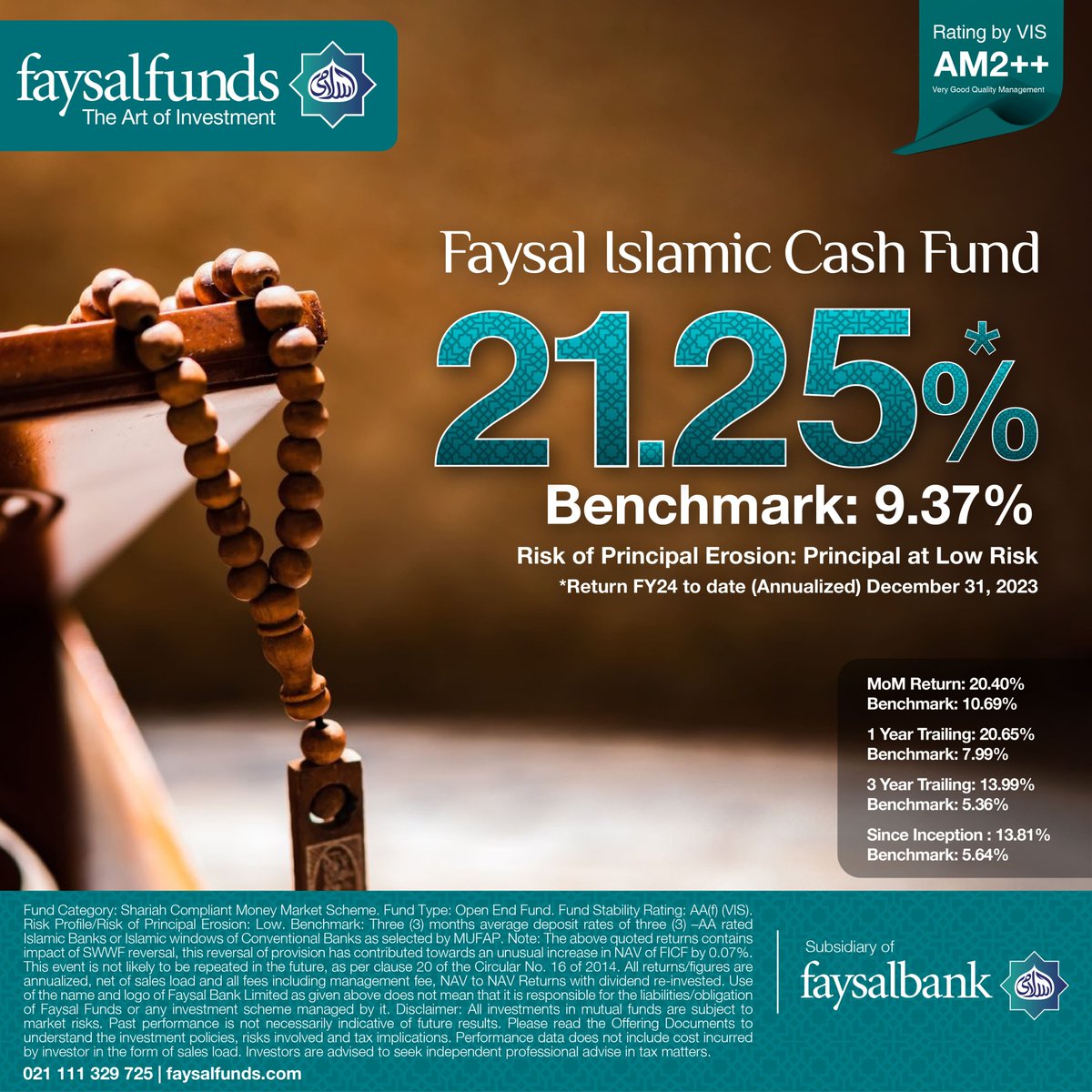 FaysalAsset's tweet photo. 𝗙𝗮𝘆𝘀𝗮𝗹 𝗜𝘀𝗹𝗮𝗺𝗶𝗰 𝗖𝗮𝘀𝗵 𝗙𝘂𝗻𝗱 provides an ideal short-term avenue for investors who are seeking Halal profit and wish to keep their savings liquid like bank deposits.
 
Visit https://t.co/z6N9XCSs7i to open your Investment account to earn Halal Profit. https://t.co/fCsz8aOeT3