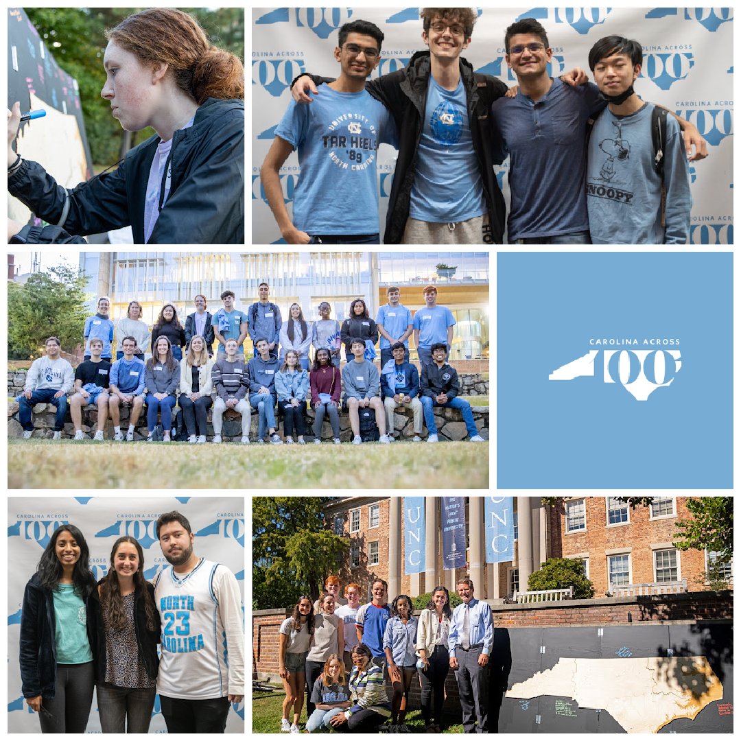 ncIMPACTsog's tweet photo. Carolina students have been involved with #CarolinaAcross100 from the start. Learn more about their impacts on this five-year initiative and how to connect with future engagement opportunities: https://t.co/qEdNWgHuwe #students #ServiceToState #UNC #NorthCarolina https://t.co/KVtPDEkgkn