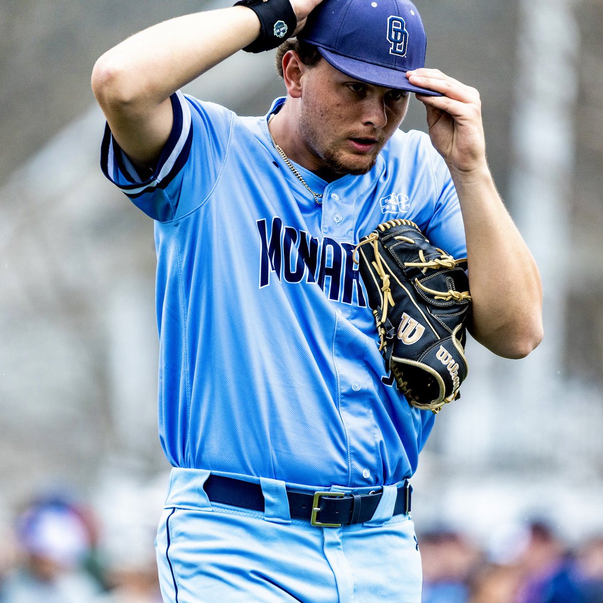 ODUBaseball's tweet photo. The hometown hero Bailey Matela counts us down to 38 days, before opening day!

#ODUSports | #ReignOn | #Monarchs https://t.co/kZTIfKBG2k
