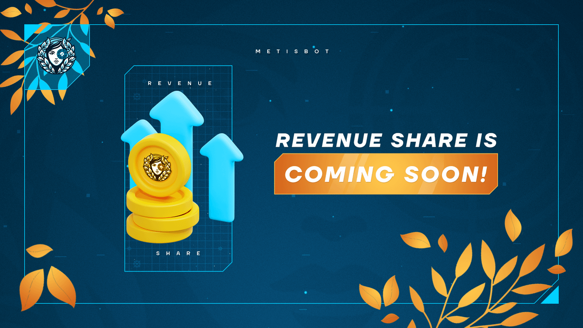 MetisSnipeBot's tweet photo. Heads up, Metis crew! 🌿

We're about to drop our Revenue Sharing feature that'll let you share in our growth. 👀

Our platform's leveling up and soon, so will your earnings.

Stay tuned for this exciting development! 🔥

$MBOT $METIS #METIS