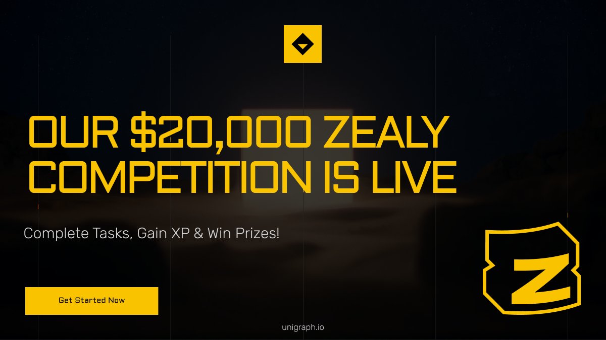 Our $20,000 <a href="/zealy_io/">Zealy</a> Competition is Live!🚀 

Complete tasks, gain XP &amp; become one of our 500 winners!

🥇1st Place: $1,000 + $1,000 in tokens
🥈2nd Place: $800 + $800 in tokens
🥉3rd Place: $600 + $600 in tokens

Join The Fun Here: zealy.io/c/unigraph