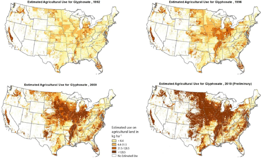Upon its introduction, glyphosate was heralded as a "silver bullet" for weed control. 

Likewise, glyphosate-resistant crops came with the lofty claim that they would greatly reduce applications of herbicides.

Instead, glyphosate applications increased 10x on US cropland within