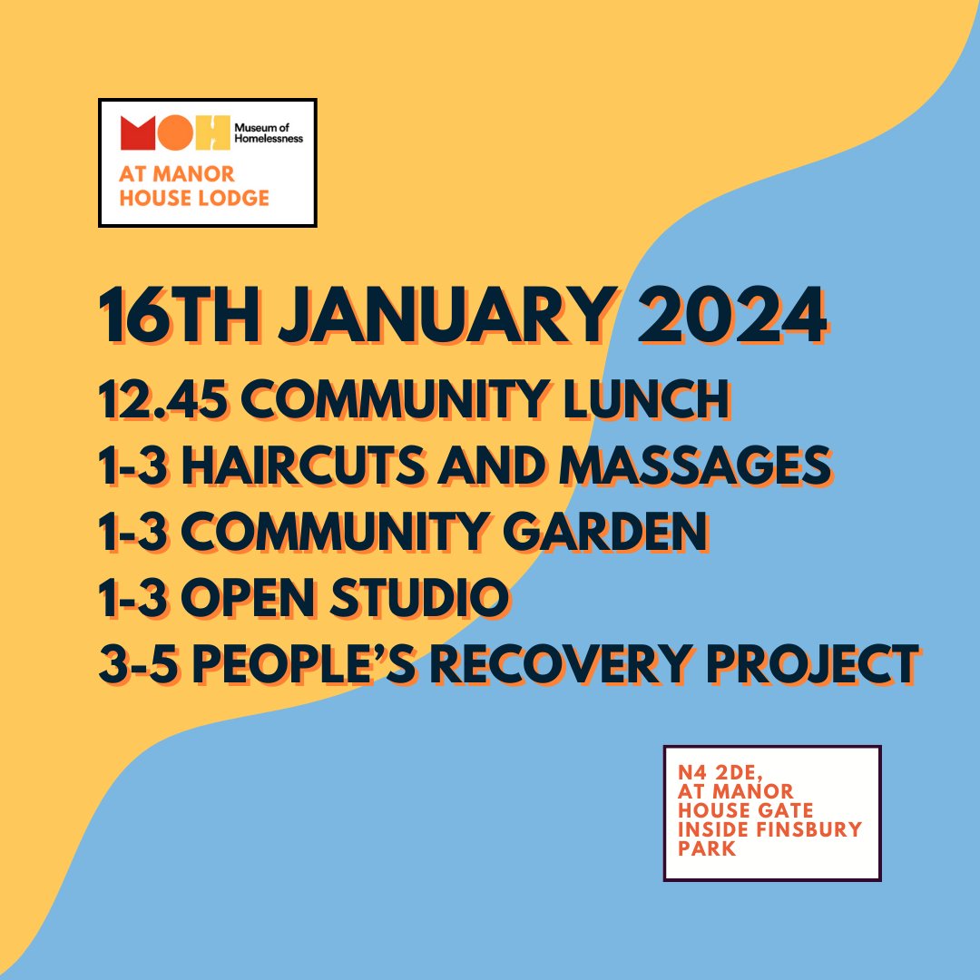 Next week at Manor House Lodge 🏠 As always, Tuesday is our community day. As the temperature drops and January sets in we are hosting a wellbeing afternoon with Lorraine and her crew for FREE haircuts, massages and Reiki.