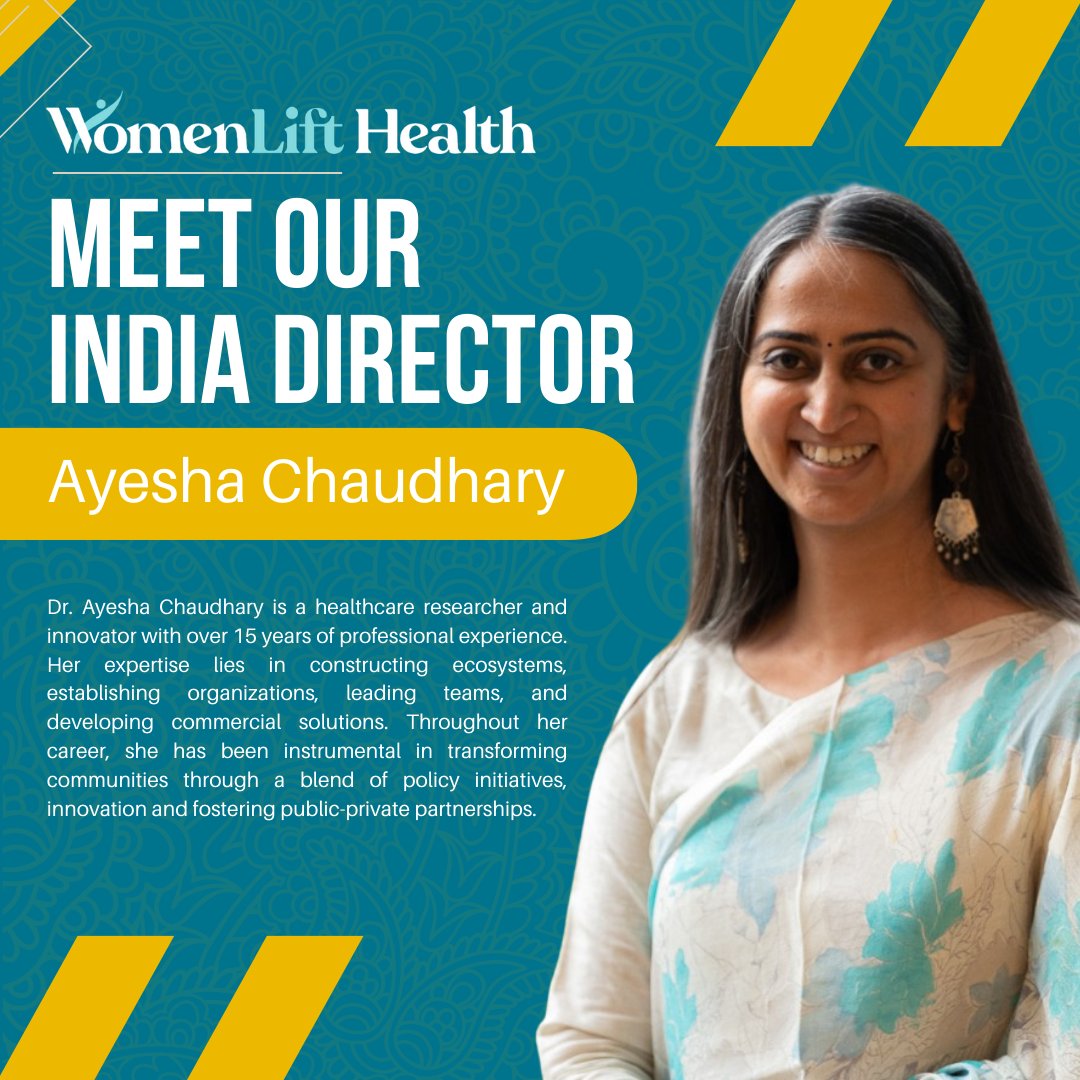 I'm excited to welcome @chaudharyayesha as she joins the @womenlifthealth team, taking on the role of India Director. Ayesha's unique blend of expertise and dedication will further our collective efforts in expanding the power and influence of talented women in #GlobalHealth.