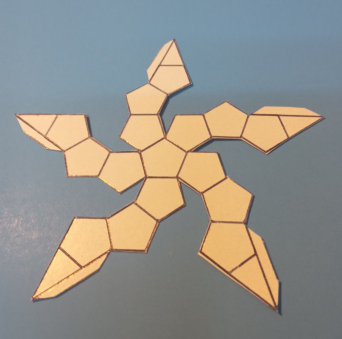 The simplest Escher stellated dodecahedron. #mathart #escher #mcescher #polyhedra