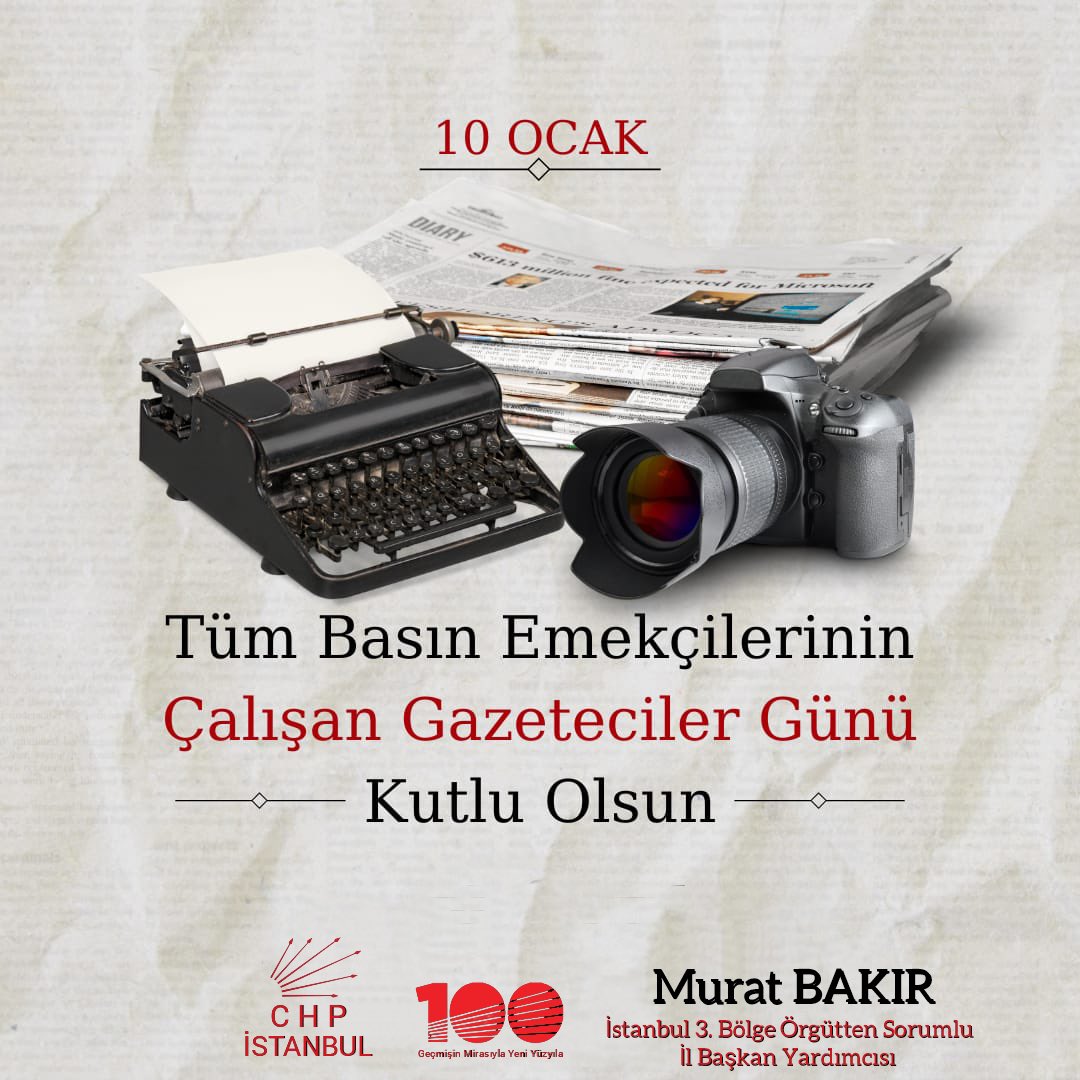 Gazeteciler
Gördüklerini
Düşündüklerini
Bildiklerini 
Samimiyetle yazmalıdırlar 
               M. K. Atatürk 
#10OcakÇalışanGazetecilerGünü'nde gazeteciler baskılarla, soruşturmalarla, tutuklamalarla boğuşmaya devam ediyor…
