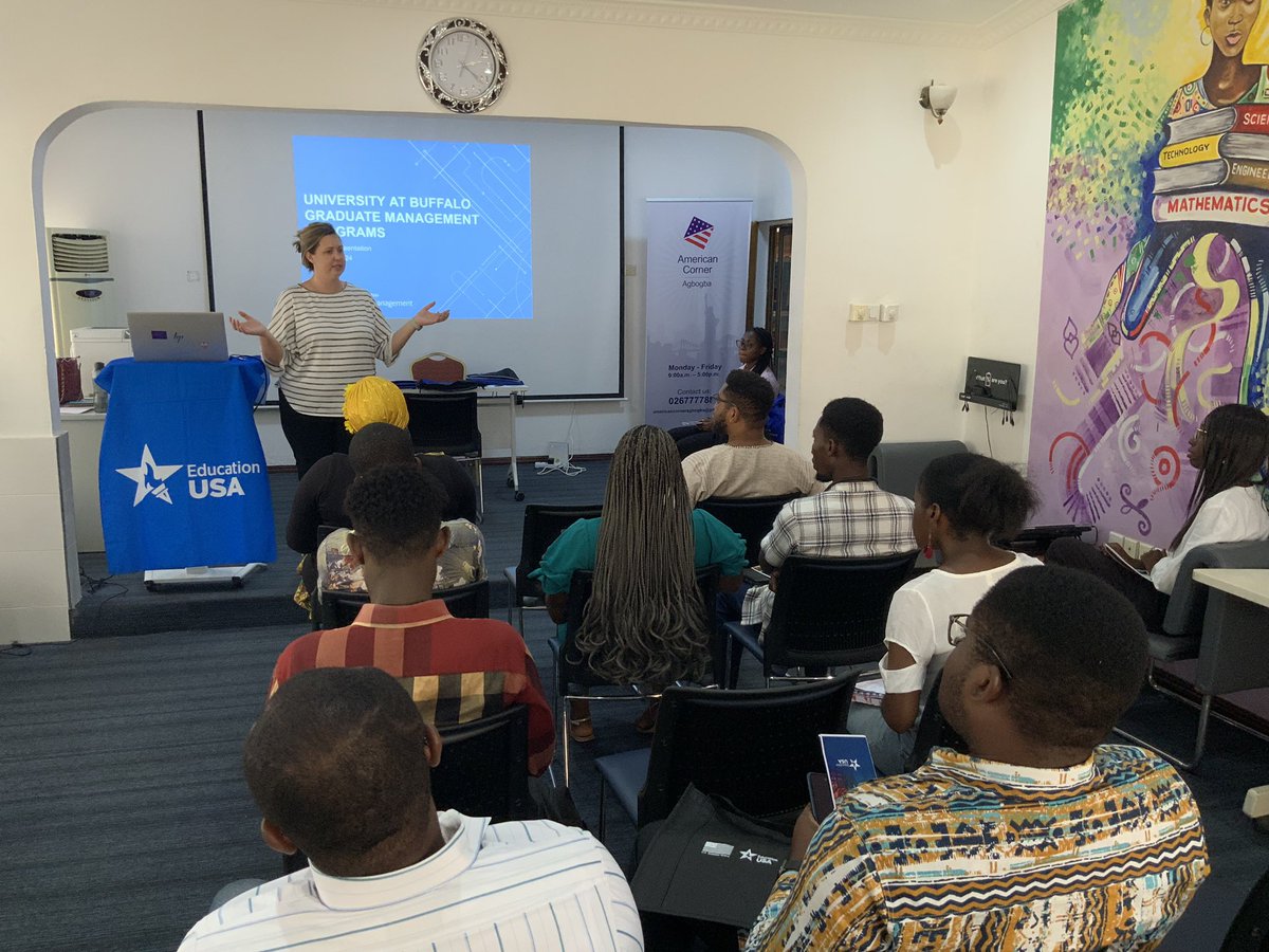 MobileWebGhana's tweet photo. #live from our @educationusa Info Session!

Currently underway with an official from the @UBSchoolofMGT Engaging discussions, insights into U.S. education, and exciting possibilities! 
#EdUSA #StudyinUSA  #educationusa https://t.co/H4DiSQ8Omj