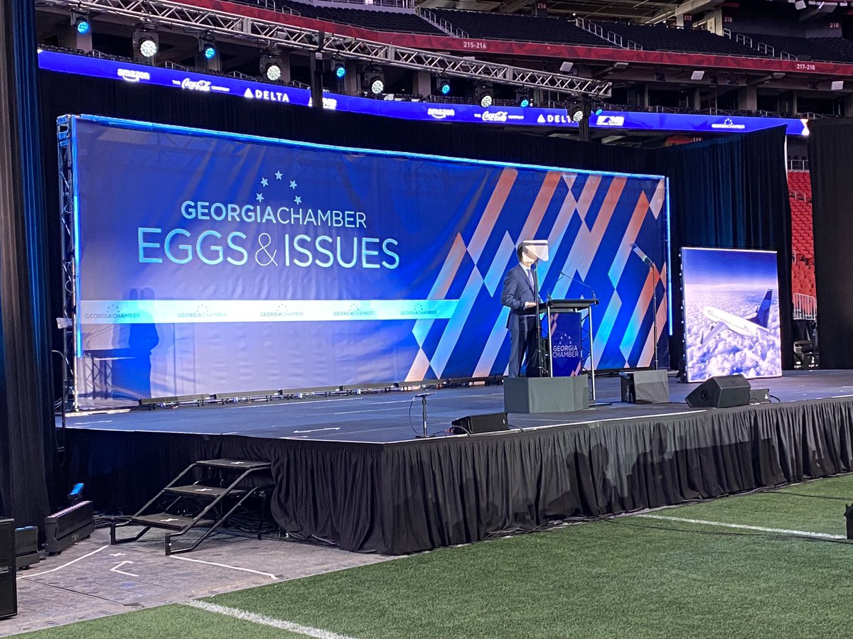 GAChamber's tweet photo. Thank you to Peter Carter, Executive VP of External Affairs for Delta Air Lines, for speaking on behalf of #EggsIssues24 Presenting Sponsor @Delta. https://t.co/yj9Ad3aXMu