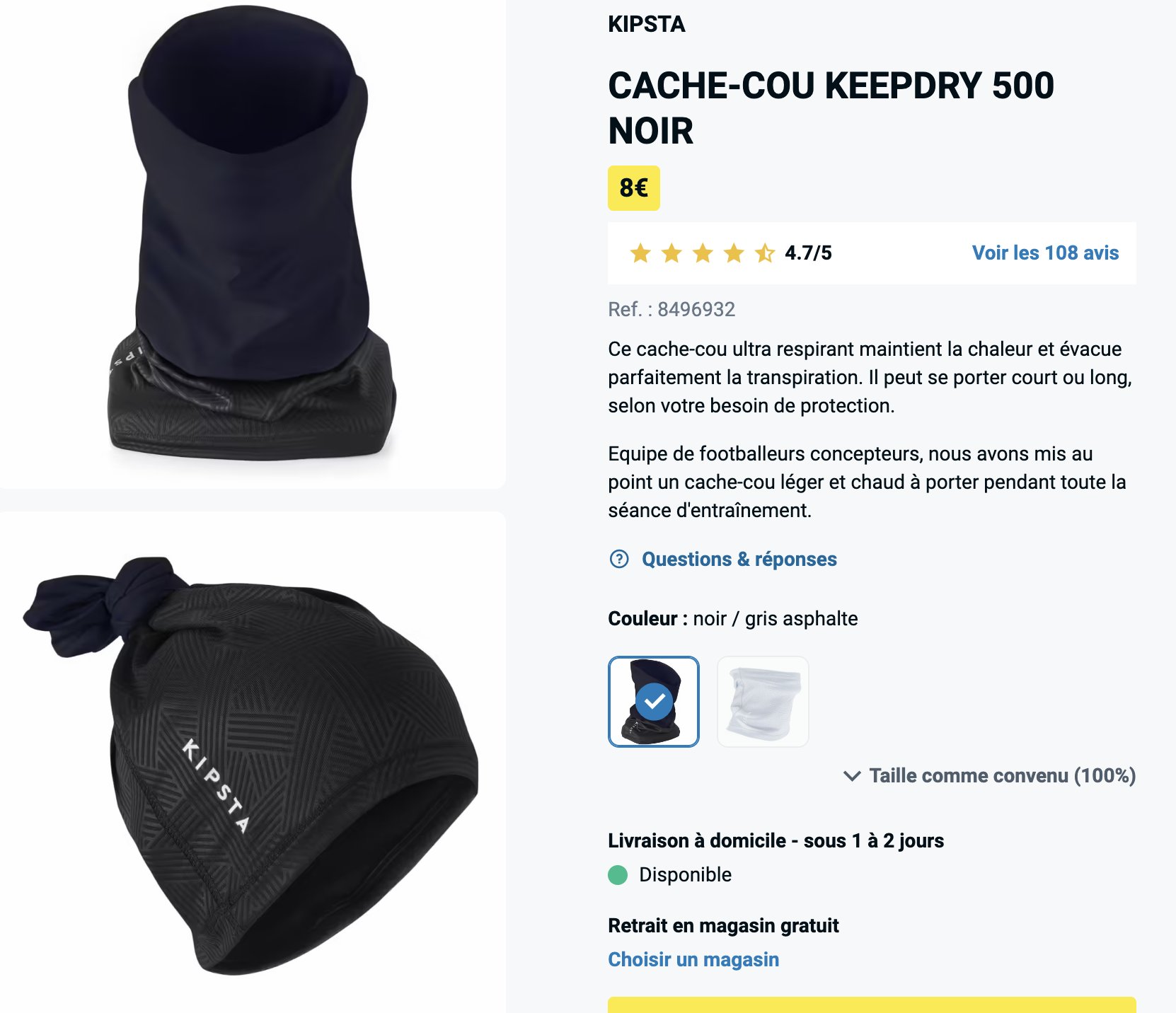 CACHE-COU KEEPDRY 500 KIPSTA