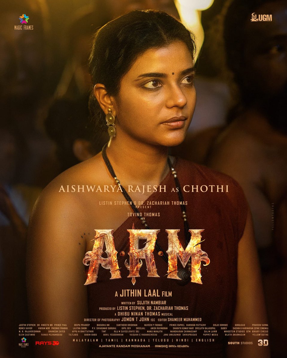 Southwoodoffl's tweet photo. #ARM Character Poster - @aishu_dil As #Chothi 👌 

#HappyBirthdayAishwaryaRajesh https://t.co/9acUaVH6FH