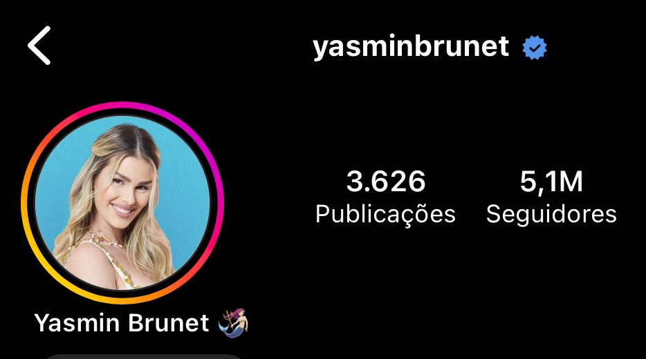 PortalYasmin's tweet photo. INFO: Yasmin acabou de alcançar a marca de 5.1 milhões de seguidores no instagram! Totalizando mais de 100mil seguidores ganhos em menos de 24 horas!🧜🏻‍♀️

#TeamYasmin / #BBB24 https://t.co/HgI38x0MrW
