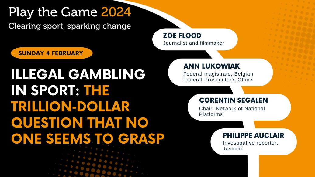 On day 1️⃣ at #ptg2024, <a href="/Zoe_Flood/">Zoe Flood</a>, Ann Lukowiak,  <a href="/CSegalen/">Corentin Segalen</a> and @PhilippeAuclair will tackle the question of illegal gambling in sport and how it is connected to organized crime and human rights abuses.

See the full programme here👉 playthegame.org/conferences/pl…