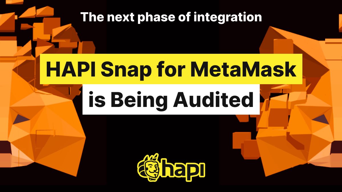 i_am_hapi_one's tweet image. 🚀 Exciting news! 

HAPI Snap for @MetaMask is entering the next phase of integration. 

Currently being audited to ensure top-notch security and performance!
