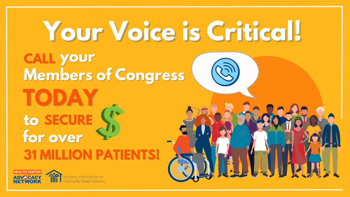 Congress has only 8⃣ working days until funding expires for health centers and workforce programs. YOUR voice is critical to the passage of a bipartisan, long-term funding solution!

☎️ Join the Call-in Day of Action to tell Congress why you #ValueCHCs!

bit.ly/CallCongressJa…