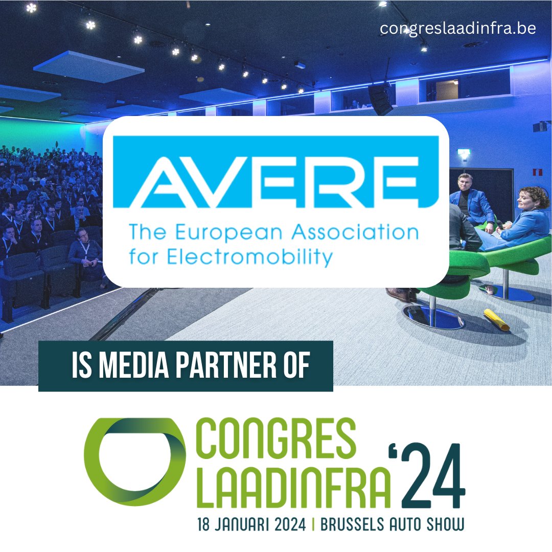 The Congress Charging Infrastructure '24 will take place in Brussels on 18 January. Dozens of leading speakers, over 350 stakeholders, and more! 
The AVERE community can join with a €50 discount. Use the code CLIBE24AVERE and register using this link: congreslaadinfra.be/en/register/