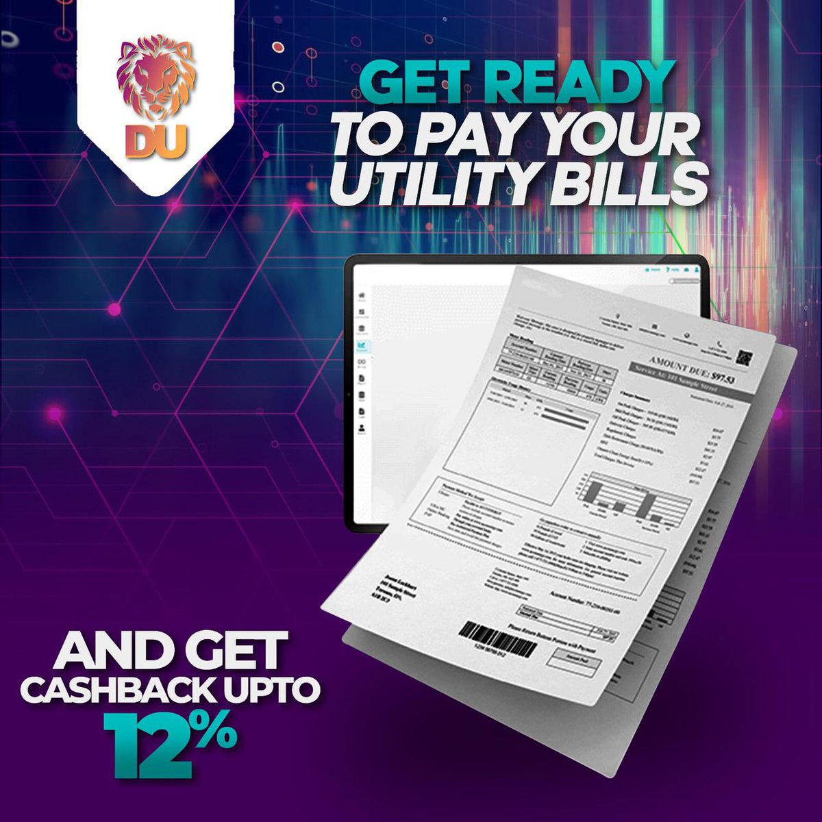 DuCoinnetwork's tweet photo. Fuel your cashback journey! 🥳⚡ Level up your bill payments with our new utility system. Get up to 12% cashback and turn routine into rewards! 💸
#cashbackadventures #billpaybonanza #rewardsrevolution #utilitygame #earnwhileyoupay #cryptocurrency #cyrpto #cyrptonews #cashinonconvenience #dutoken #du_token