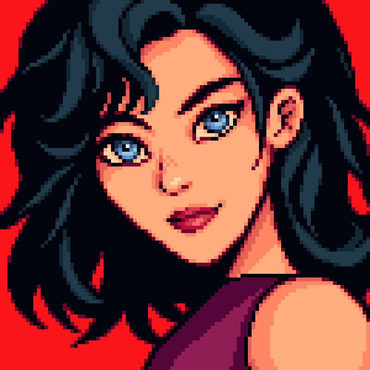 Ulmoart's tweet photo. Hey #PortfolioDay ! 
My name is Ulmo and I draw #pixelart portrait😉 https://t.co/PXKwBJY4xv