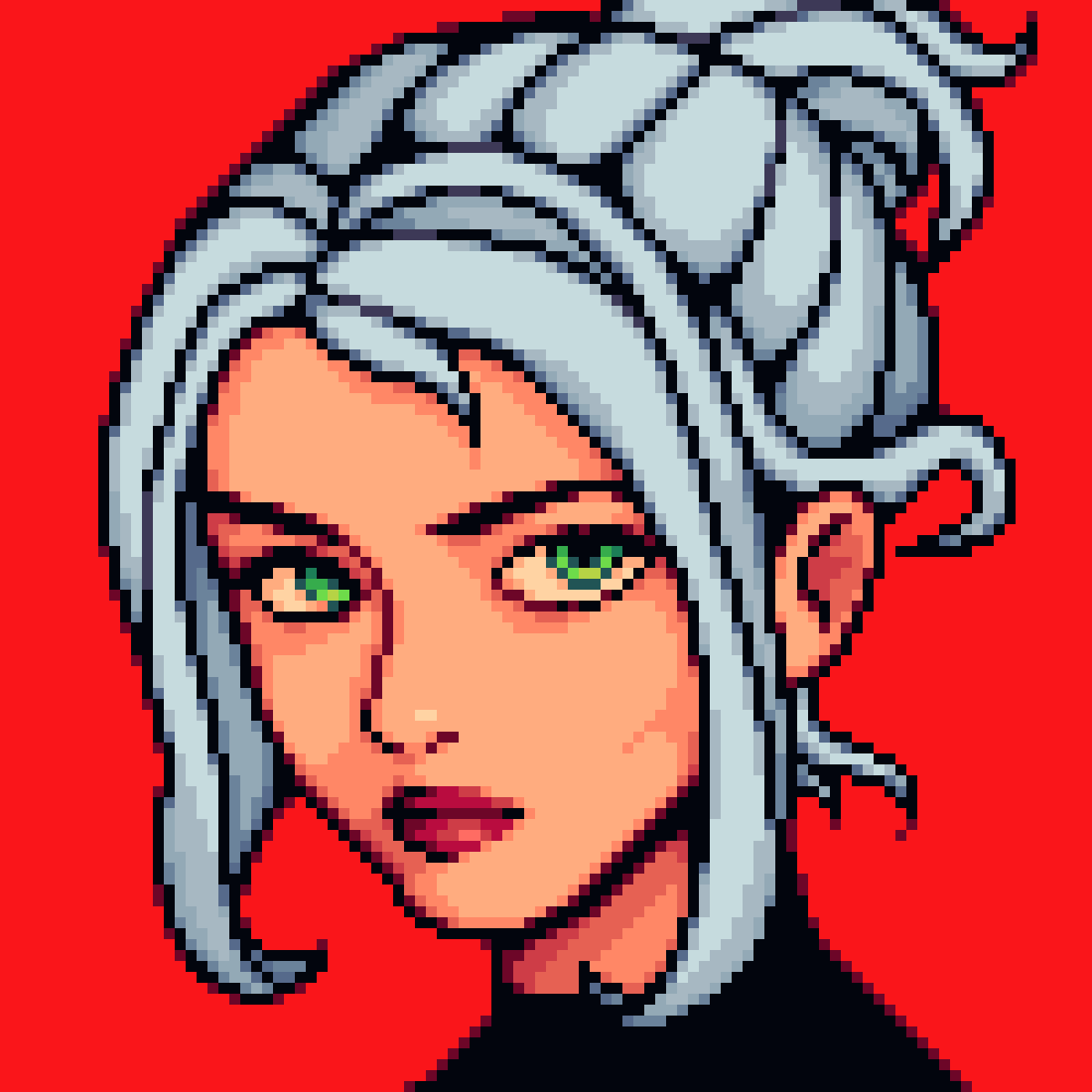 Ulmoart's tweet photo. Hey #PortfolioDay ! 
My name is Ulmo and I draw #pixelart portrait😉 https://t.co/PXKwBJY4xv